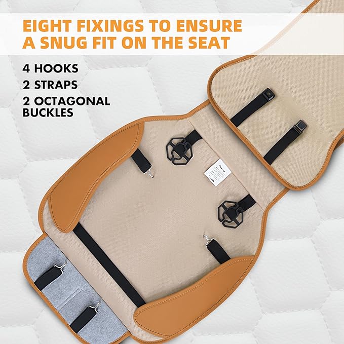 Elantrip 2PCs Front Car Seat Covers Leather Car Seat Protector Universal fit for Most Cars SUVs and Trucks Water Proof Seat P