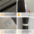 Jilron Accordion Door Curtain Set - 100% Blackout, with Curtain Rod Included, for Bedroom Privacy Protection (Black-43 W x 78