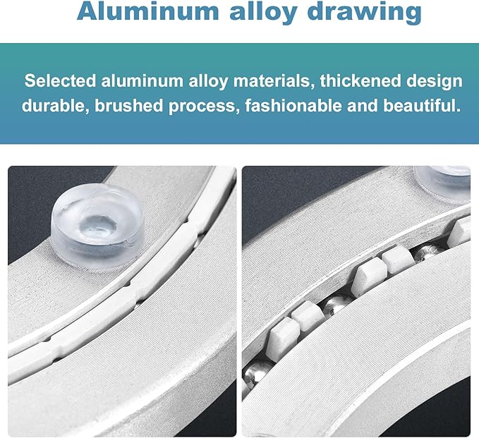 MECCANIXITY Aluminum Lazy Susan 18 Inch Muffler Turntable Ring Large Bearing Metal Rotating Turntable Bearings Swivel Plate H