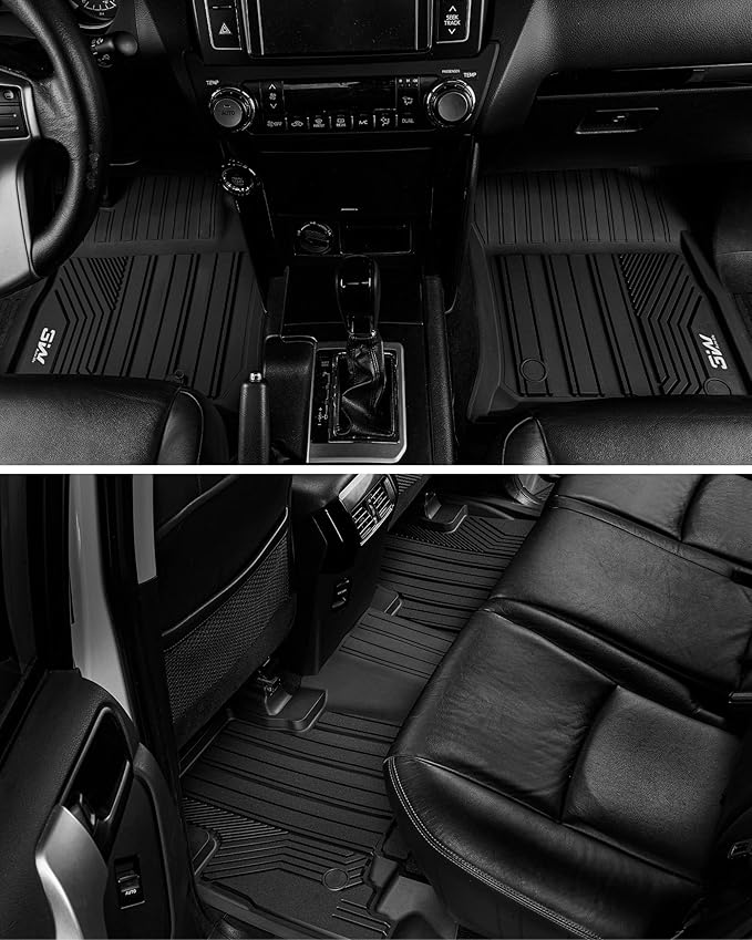 3W Floor Mats for Lexus GX460 2014-2023 (only for 7 seat), TPE All Weather Custom Fit Floor Liner 1st, 2nd&3rd Rows Car Mats, Black