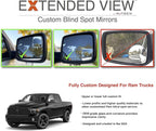 NXTGEN Custom Blind Spot Mirrors - Extended View (2 Pack) Compatible With 4th Gen Ram 1500 - 2 Piece Set (Left & Right)