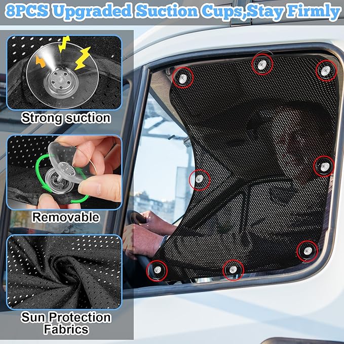 2PCS Side Window Sunshades for Semi-Truck,23.6x21.6inch Car Side Window Shade RV Semi Truck Accessories