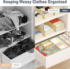 DIMJ Drawer Organizer Clothes Storage - 18 Pack Baby Dresser Organizer for Nursery, Foldable Drawer Dividers for Bedroom Clos