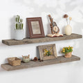 Floating Shelves | 8" Deep Rustic Reclaimed Barnwood Wall Hanging Shelves with Invisible Heavy-Duty Metal Bracket | Wall Moun