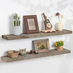 Floating Shelves | 8" Deep Rustic Reclaimed Barnwood Wall Hanging Shelves with Invisible Heavy-Duty Metal Bracket | Wall Moun