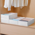 4 Packs T-shirt Drawer Organizers for Clothing,10 Grids Compartment Wardrobe Storage Box, Clothes Organizer for Folded Clothe