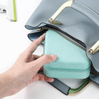 Neveika Portable Travel Mini Jewelry Box Leather Jewellery Ring Organizer Case Storage Gift Box Girls Women (bluex2).