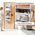 Over the Door Organizer - Behind the Door Storage with Rope for Toilet Paper Storage - Door Organizer Hanging with 5 Spacious