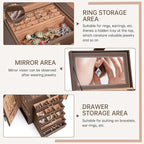 AKOZLIN 6-Tier Jewelry Box Organizer Functional 5 Drawers Leather Jewelry Storage Case for Women Girls Ring Necklace Earring 