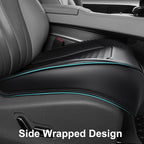 CAR PASS 2 Pack Leather Bottom Car Seat Covers Front Seat Cushion Cover, Anti-Slip and Wrap Around The Bottom, Car Seat Prote