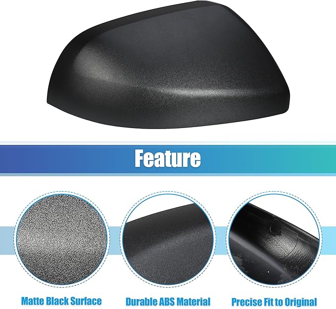 uxcell 1pc Car Exterior Matte Black Wing Mirror Cover Rearview Mirror Cover Cap for Mercedes Vito W447 2014-2020 Right Side