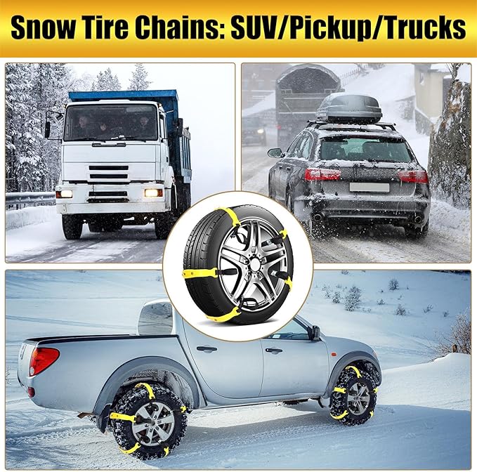 20 Pcs Anti Slip Snow Chains for Tire Emergency Universal Adjustable Mud Ice Sand Tire Chains for Car Suv Truck Lawn Winter S