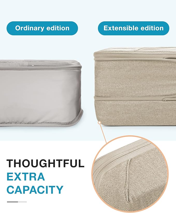 BAGSMART Compression Packing Cubes for Travel, 6 Set Packing Cubes for Carry on Suitcases, Compression Travel Cubes & Suitcas