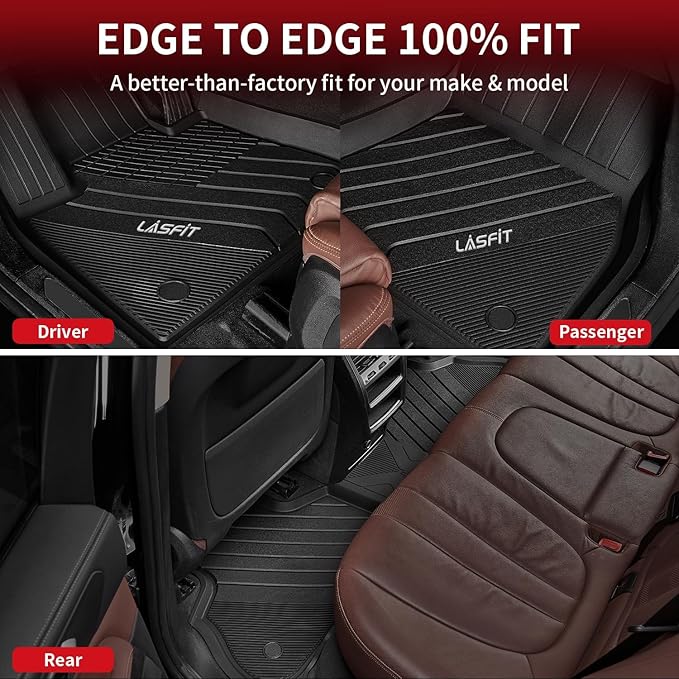 LASFIT Floor Mats Fit for 2020-2025 2026 BMW X6 G06 M M50i M60i sDrive40i xDrive40i, Custom Fit TPE All Weather Waterproof Floor Liners Front & Rear Rows Car Mat, Black