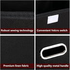 STOREONE Fabric Storage Cube Bins Foldable Organizer Container Collapsible Basket with Lids and Metal Handles, for Home, Bedr