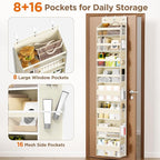 Mefirt Over The Door Organizer, 8 Shelf Door Hanging Organizers with 8 Large Capacity Pockets, Back of Door Organizer Storage