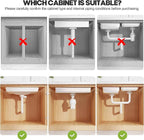 1 Pack Expandable Under Sink Organizers Storage With Upgrade Ball-Bearing Slide Tracks,2-Tier Pull Out Under Cabinet Organize