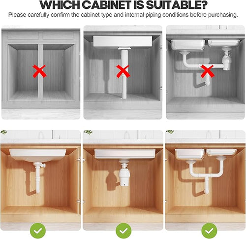 1 Pack Expandable Under Sink Organizers Storage With Upgrade Ball-Bearing Slide Tracks,2-Tier Pull Out Under Cabinet Organize