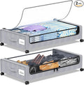 Under Bed Storage with Wheels, 2-Pack Under the Bed Storage Containers with Clear Lids & Label, Underbed Storage Bins, XXL 60