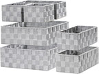 Posprica Small Baskets for Organizing(7 Set) Woven Storage for Shelves, Bathroom, Decorative Closet Organizer, Dresser Bins, 