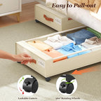 Yecaye Under Bed Storage with Wheels 2 Pack, 85L Extra Large Under Bed Storage Containers with Metal Frame & Clear Lid, Rolli