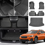 Floor Mats for Subaru Crosstrek 2018-2021-2023(NOT Hybrid), for Subaru Impreza 2017-2023, Front Rear Mats & Cargo Mat, TPE Anti-Slip Waterproof Summer Winter Floor Liners Car Accessories