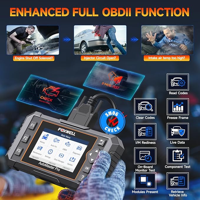 2026 FOXWELL NT614 Elite OBD2 Scanner with 5 Resets ABS Bleeding, SAS Calibration, Oil, EPB, Throttle, Upgrade of NT604 Code