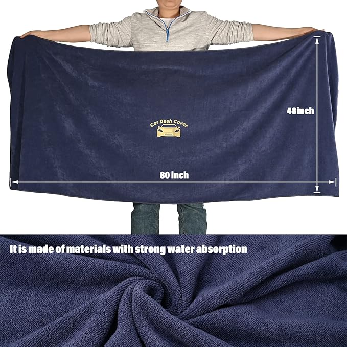 NEWISHTOOL Window Tint Tools Car Dash Tower, Car Dashboard Protector Cover Mat, Absorbent Cloth Towel for Car Dashboard Protecting, Water Absorbing Mat Soak Shield Pad Extra-Large 80inch x 48 inch
