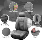 CAR PASS Nappa Leather Car Seat Covers Full Set, Luxury Seat Protector for Cars, Waterproof Anti-Slip Car Seat Cushion Armres