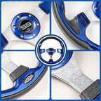 NOKINS 12.5" Universal Golf Cart Steering Wheel, Fit EZGO TXT/RXV/Club Car DS/Precedent/Yamaha, Most Golf Carts (Blue)