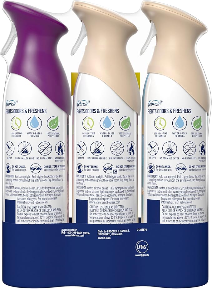 Febreze Air Mist, Air Freshener, Odor Fighting Room Spray, Deodorizer for Home Bathroom Kitchen Office Apartment, Lilac Sunri
