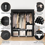 VTRIN Portable Closet for Hanging Clothes 52 Inch Wide Portable Wardrobe Closet with Cover, 6 Storage Shelves and 3 Hanging R