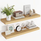 36 Inch Floating Shelves, 3D Textured Wood Grain, 36"x9.25"x1.5" Inch Deep Floating Shelves for Wall, Wooden Shelves for Bath