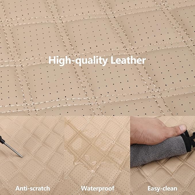 Leather Seat Covers, Breathable and Waterproof Napa Leather Car Seat Cover, Universal Interior for Cars, Sedans, SUVs, Vans, 
