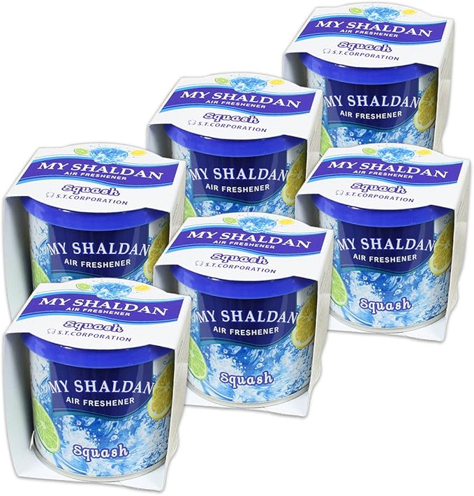 Pack of 6 My Shaldan Japanese Car Cup-Holder Natural Air Freshener Cans (Squash Scented)