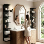 7 Tier Wall Shelf Unit & Lack Shelf, Versatile Floating Shelves for Wall, Bedroom Book Shelf, Vanity Display Shelves, Tall De