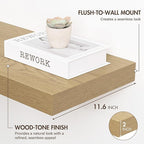 48 Inch Floating Shelves, 12" Deep Floating Shelf Wall Mounted, 48" Wall Shelves, Rustic Deep Bookshelf, Extra Deeper & Thick