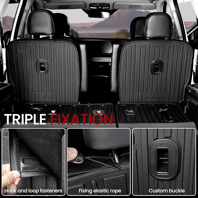 Kick Mats Backrest Mats for 2020-2024 2025 Kia Telluride 7 Passenger Captain Chairs Car Mats Accessories, All Weather TPE Interior Protector(2nd Row Backrest Mats)