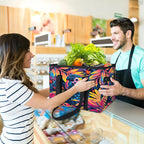 Reusable Grocery Bag, Foldable Large Shopping Tote Bag for Groceries Kitchen Picnic Car Trunk
