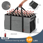 ZOMFELT 75L Standing Extra Large Utility Tote Bag with Removable Dividers&4-sided Reinforced, Reusable Grocery Shopping Bags