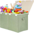 popoly Large Toy Box Chest with Lid, Collapsible Sturdy Toy Bin Storage Organizer Boxes Baskets for Kids, Boys, Girls, Nurser