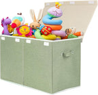 popoly Large Toy Box Chest with Lid, Collapsible Sturdy Toy Bin Storage Organizer Boxes Baskets for Kids, Boys, Girls, Nurser