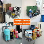 MUTUACTOR Heavy Duty Metal Wire Baskets,Magnetic Mount Hanging Wall Basket Storage,Extra Large Magnet Metal Wall Basket For O