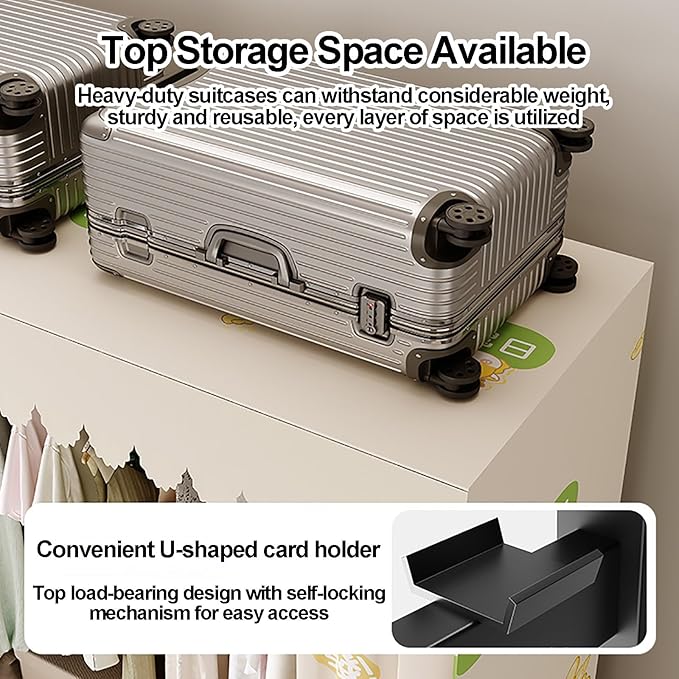 Foldable Closet Wardrobe For Hanging, Portable Closet Steel Simple Wardrobe Storage, Covered Clothes Rack, Metal Clothing Gar