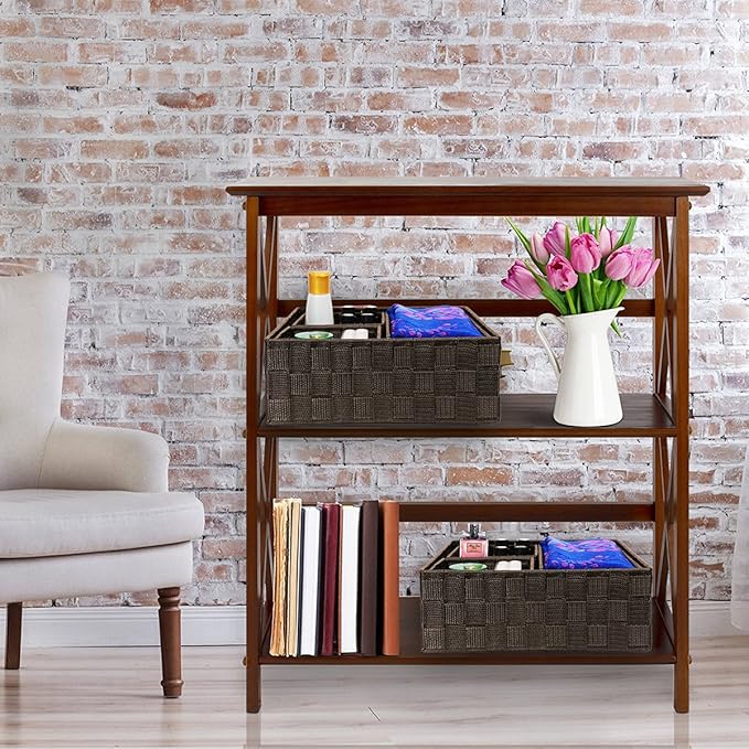 Posprica Woven Storage Baskets for Organizing, Small Baskets Cube Bin Container Tote Organizer Divider for Drawer, Closet, Sh