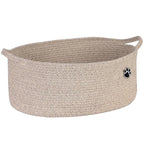 Optish Dog Toy Basket, Toy Box and Bin for Dog Cat Storage, 19.7" X 11" X 7.9" (30L) Large Woven Rope Basket for Blanket Stor