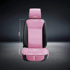 Elantrip 2PCS Front Car Seat Covers Pink Leather Auto for Women Airbag Compatible Diamond Pattern PU Seat Cover Universal Fit