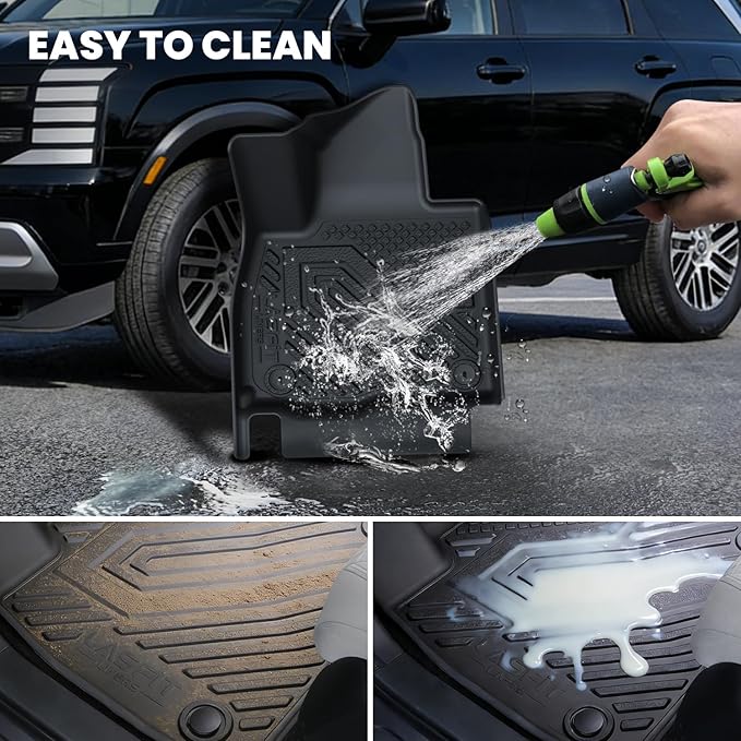 LASFIT Floor Mats & Backrest Mats & Cargo Mat for Hyundai Palisade 7/8 Seats 2026 (Only Fit Gas), All Weather TPE Custom Fit Car Mats Floor Liners for Palisade, Full Set Mats Accessoires, Black