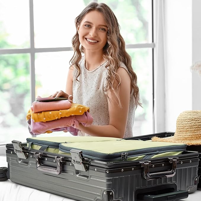 G4Free 6 Set Compression Packing Cubes, 3 sizes Travel Packing Organizers for Suitcases, Expandable Luggage Suitcase Storage 