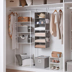 StorageWorks 6-Shelf Jumbo Closet Organizers, Two 3-Shelf Separable Hanging Shelves for Closet, 13" D x 15" W x 48 ¼"H，Gray